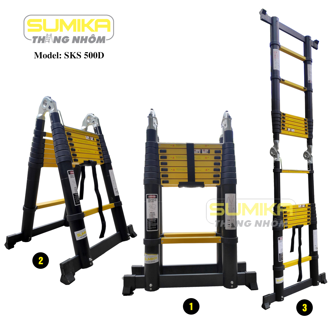 Thang nhôm rút đôi Sumika SKS500D - Sơn tĩnh điện