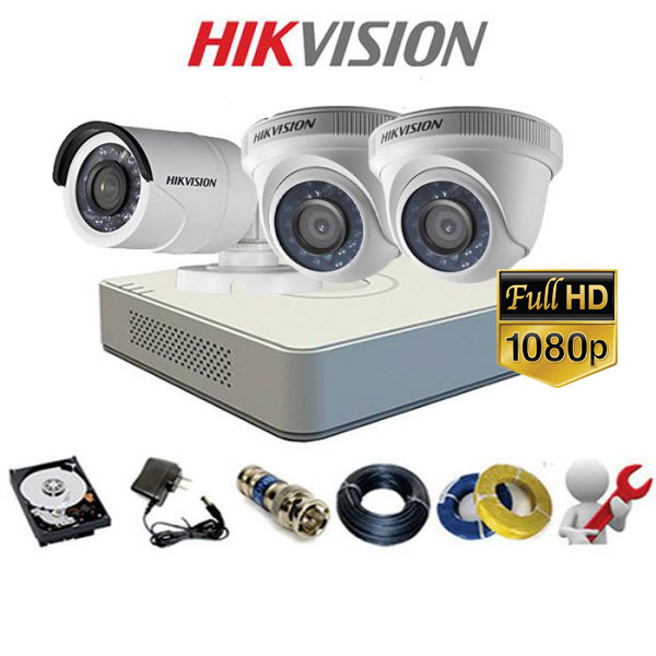 Lắp đặt trọn bộ 3 Camera TVI 2MP Hikvision